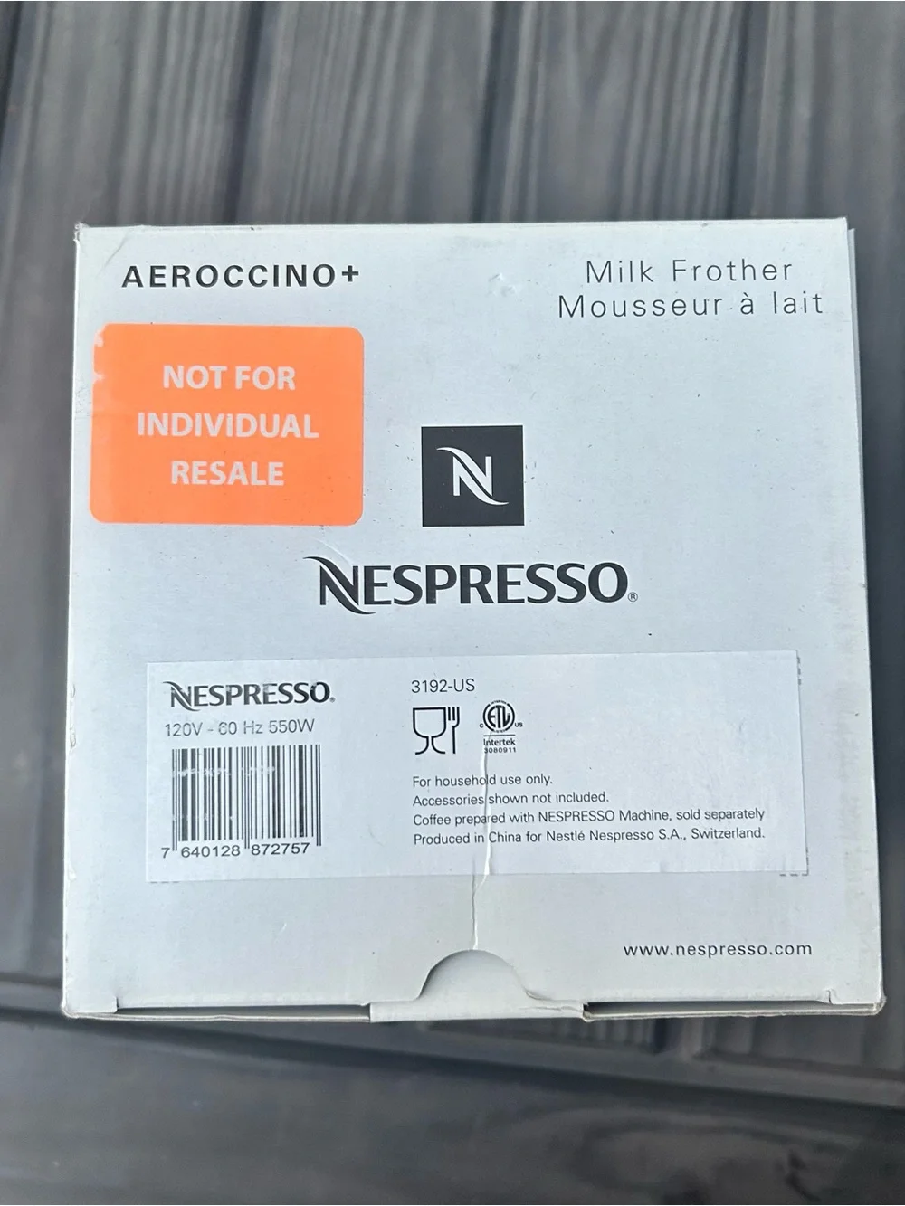 Nespresso Aeroccino + Milk Frother Model 3192- US
